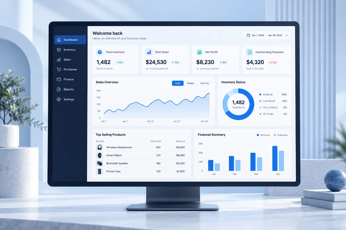 Concept cover: Custom ERP Development — software project by Yabesh