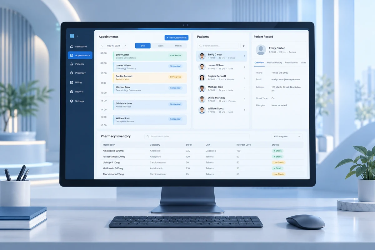 Concept cover: Hospital Management System — software project by Yabesh